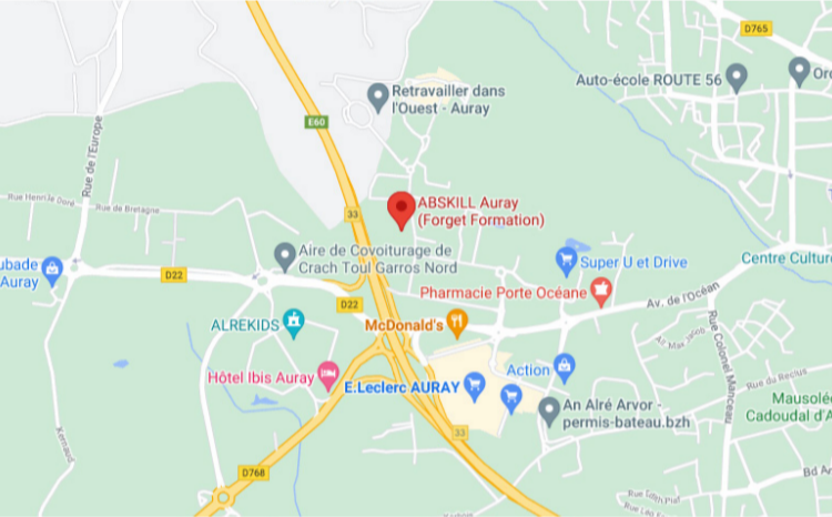 Carte centre de formation ABSKILL Auray
