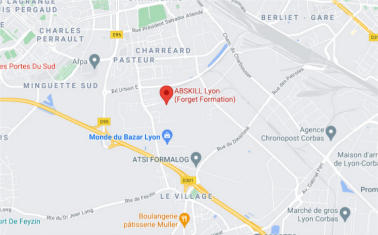 Carte centre de formation ABSKILL Lyon