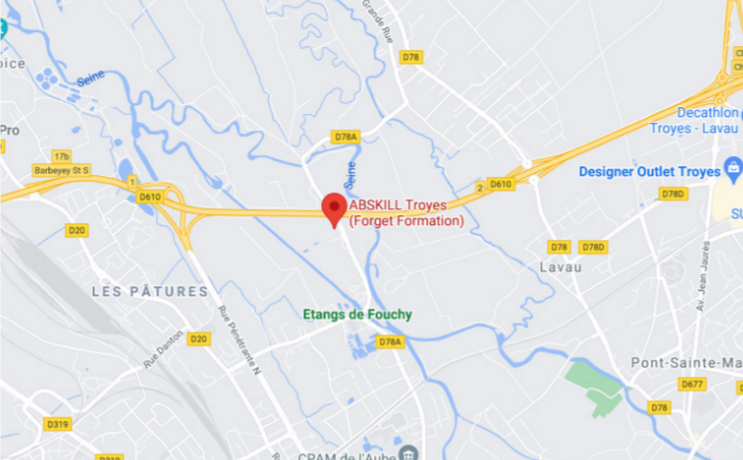 Carte centre de formation ABSKILL Troyes